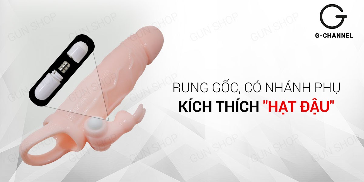 Bao cao su đôn dên tăng kích thước Brave Man - Rung đầu và rung gốc, có quai đeo