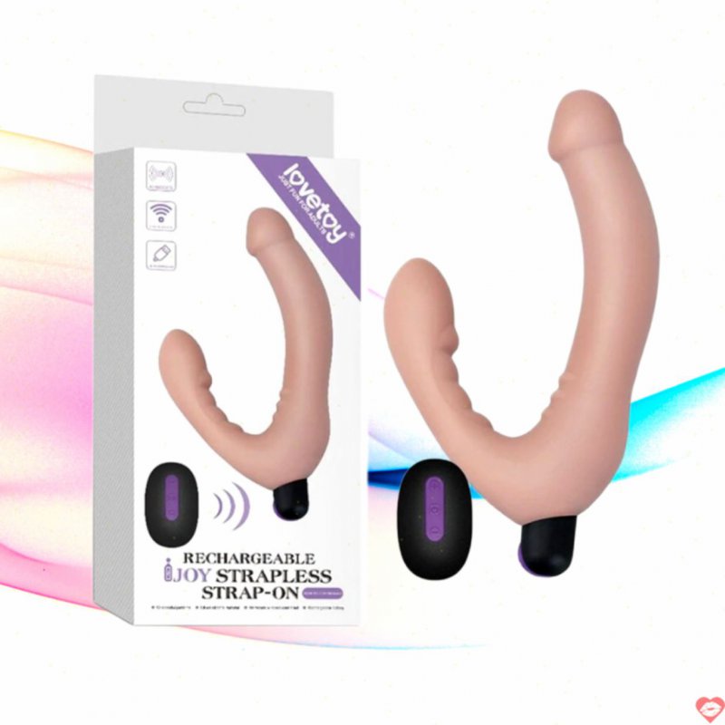Dương vật giả 2 đầu Lovetoy Ijoy Strapless rung đa chế độ sạc tiện lợi 