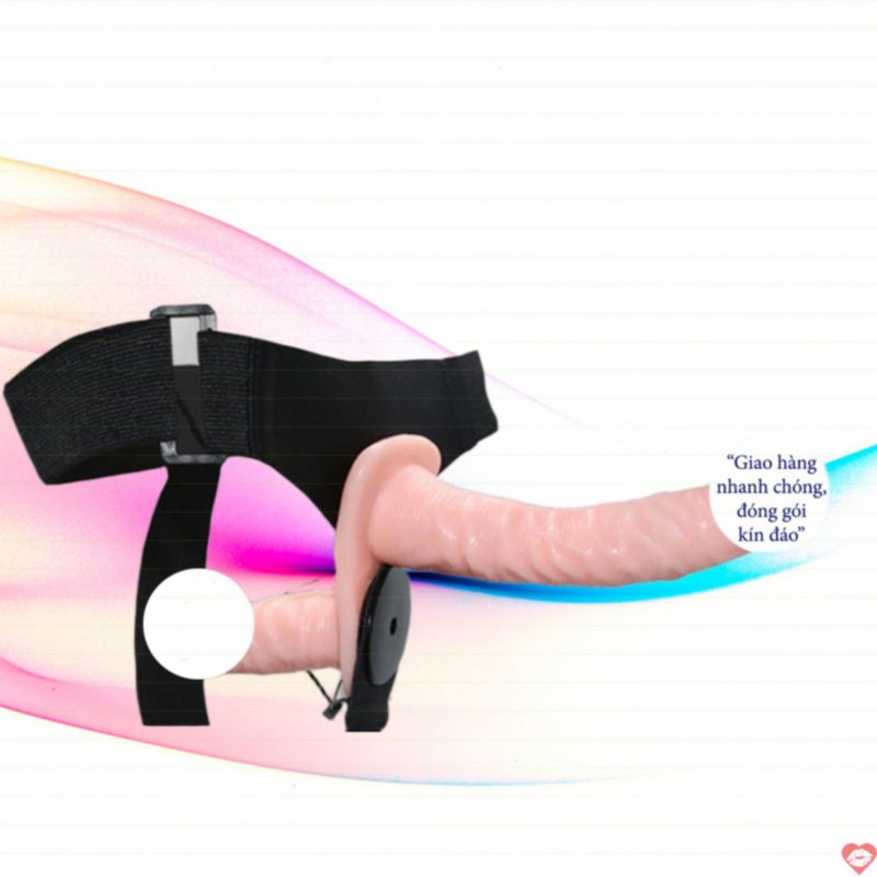 Dương vật giả 2 đầu rung mạnh dây đeo mềm mại kích thích 