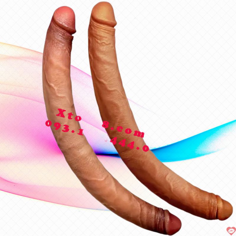 Dương vật giả 2 đầu siêu mềm thiết kế 2 da cảm giác thật 