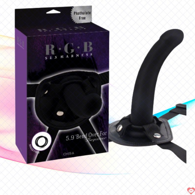 Đai đeo dương vật Chisa R.G.B đen mềm cong kích thích mạnh 