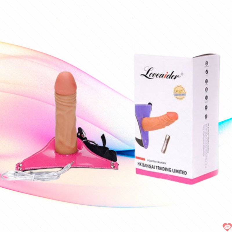 Dương Vật Rỗng Dây Đeo Rung 7 Chế Độ Mềm Mịn Như Thật Loveaider 