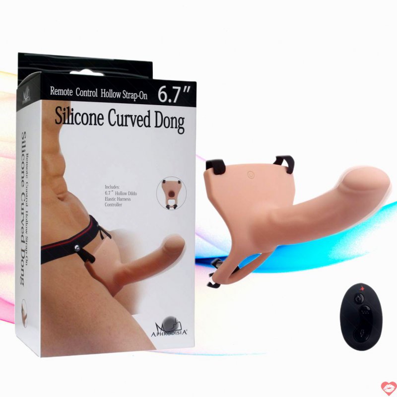 Dương Vật Giả Rỗng Rung Điều Khiển Từ Xa Curved Dong USA 