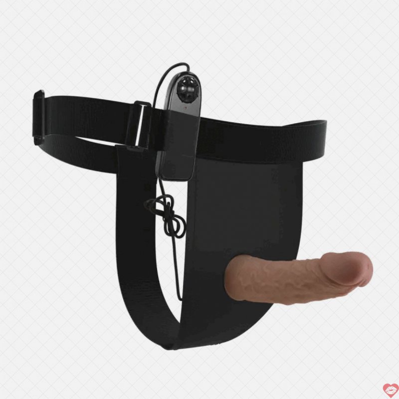 Dương Vật Giả Silicon Dây Đeo Rỗng Rung Mạnh Mẽ Tăng Khoái Cảm 