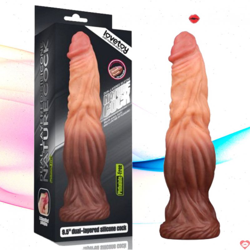 Dương vật giả silicone mềm mại 2 thớ siêu gân kích thích 