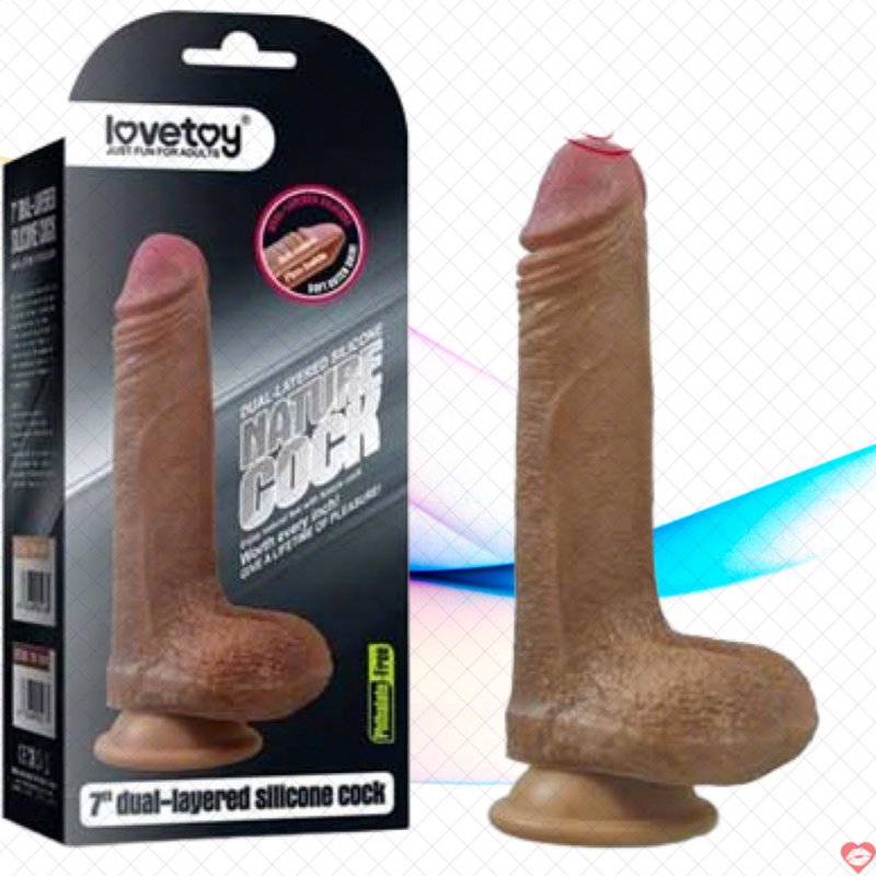 Dương vật giả da nâu có đế Lovetoy Nature Cock 7 inch
