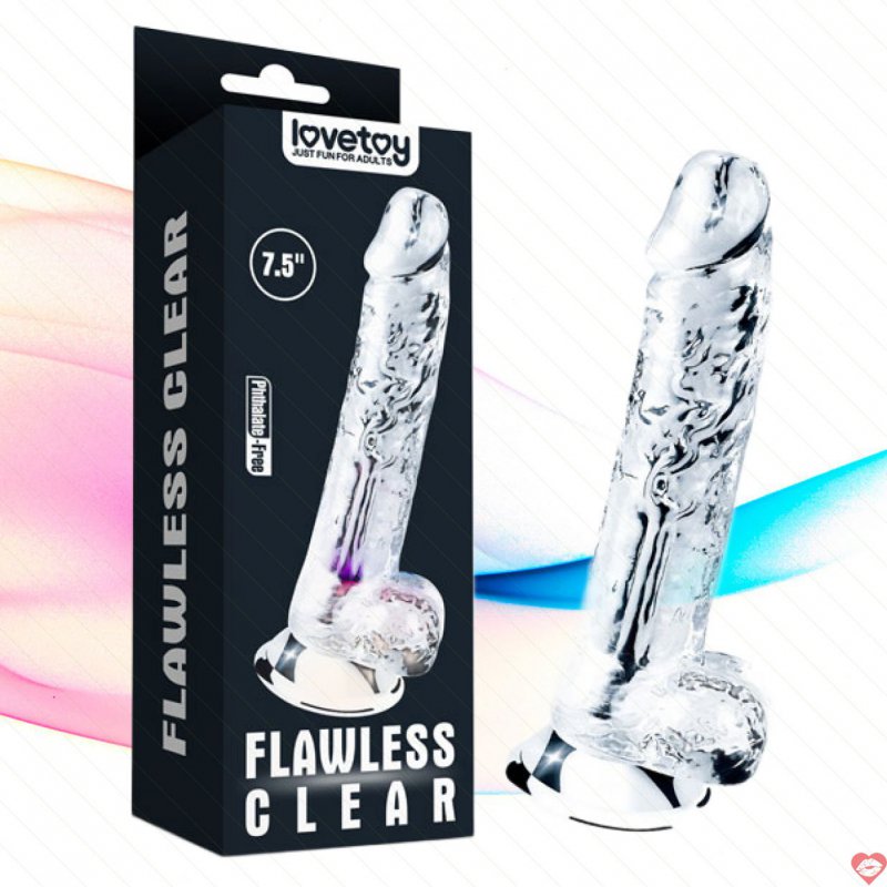 Dương Vật Giả Silicon Lovetoy Trong Suốt – Flawless Clear 7.5 Inch