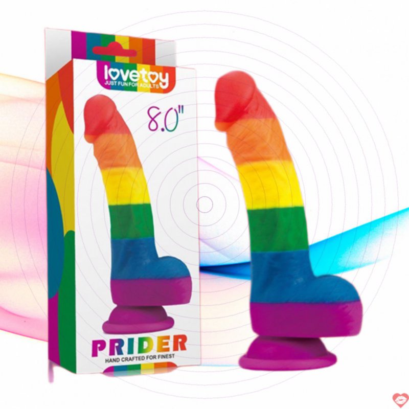 Dương vật giả gắn tường Lovetoy Prider 8 inch đa sắc