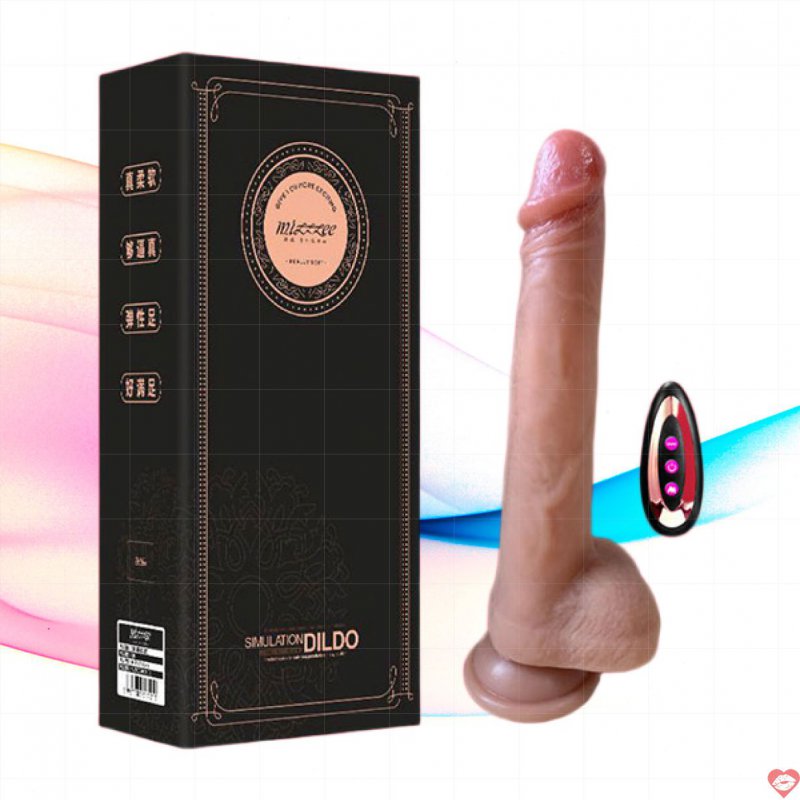 Dương vật hít tường Mizzzee rung thụt nhiệt điều khiển từ xa