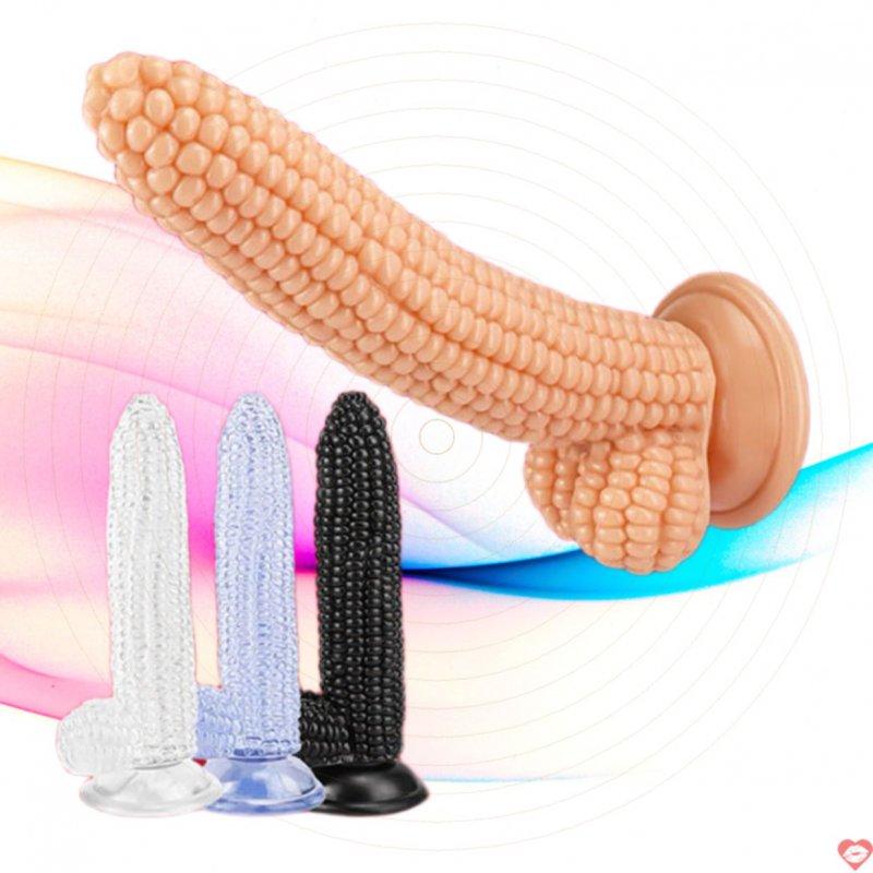 Dương vật giả trái bắp silicon mềm dẻo có đế hít tường