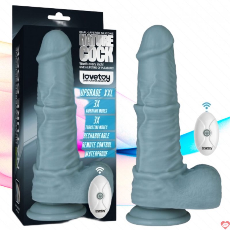Dương vật siêu khủng Lovetoy 2 lớp rung thụt điều khiển xa