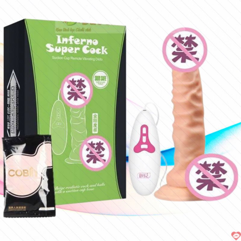 Dương vật đóng tường Infeno Super Cock rung ngoáy nhiều chế độ