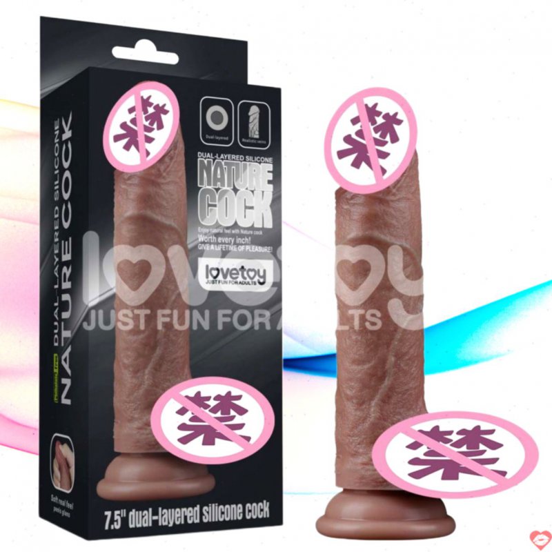 Dương vật giả Lovetoy 3D tĩnh mạch 2 lớp Silicone Nature cock LV411042