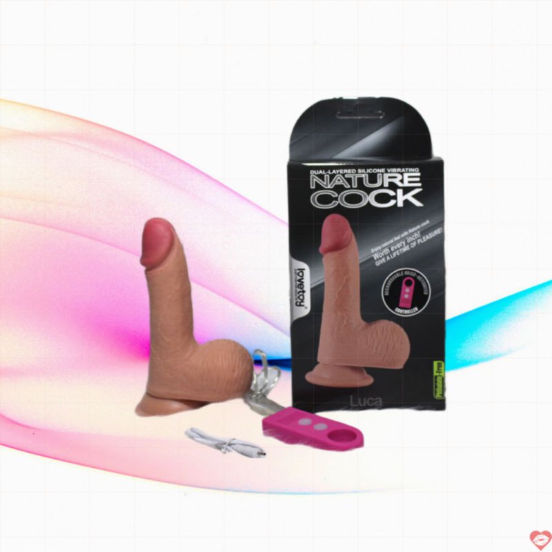Dương Vật Giả Dán Tường Silicon Siêu Mềm Mịn Có Rung - Size Nhỏ - Lovtoy Luca USA