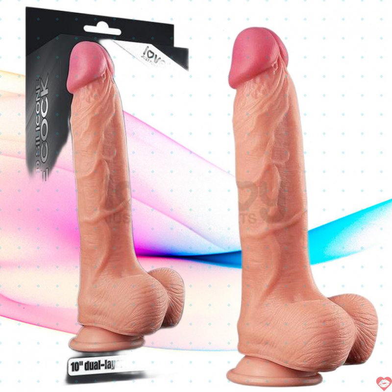 Dương Vật Giả Dán Tường Cao Cấp Silicon Thiết Kế 2 Da Mềm Mịn - Size Khủng Lovetoy 10in