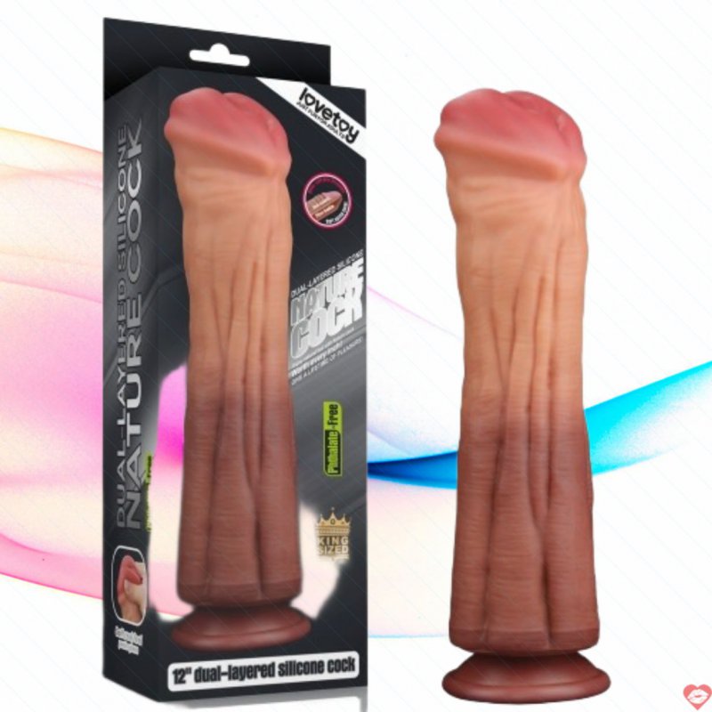 Dương Vật Giả Dán Tường Siêu Khủng Siêu Gân 12in - Silicon 2 Lớp Siêu Mềm Mịn Lovetoy USA