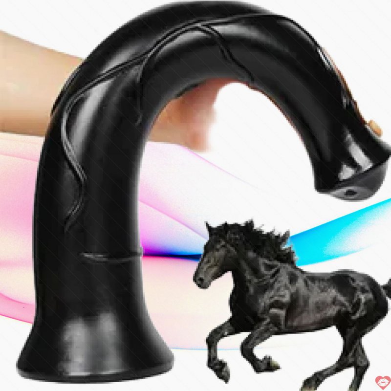 Dương vật ngựa giả hít tường màu đen 40cm