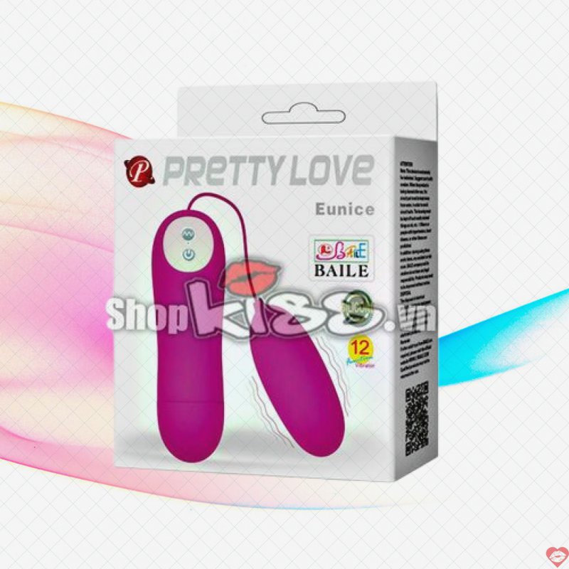 Trứng rung Prettylove Eunice 12 tần số siêu mềm mịn kích thích 
