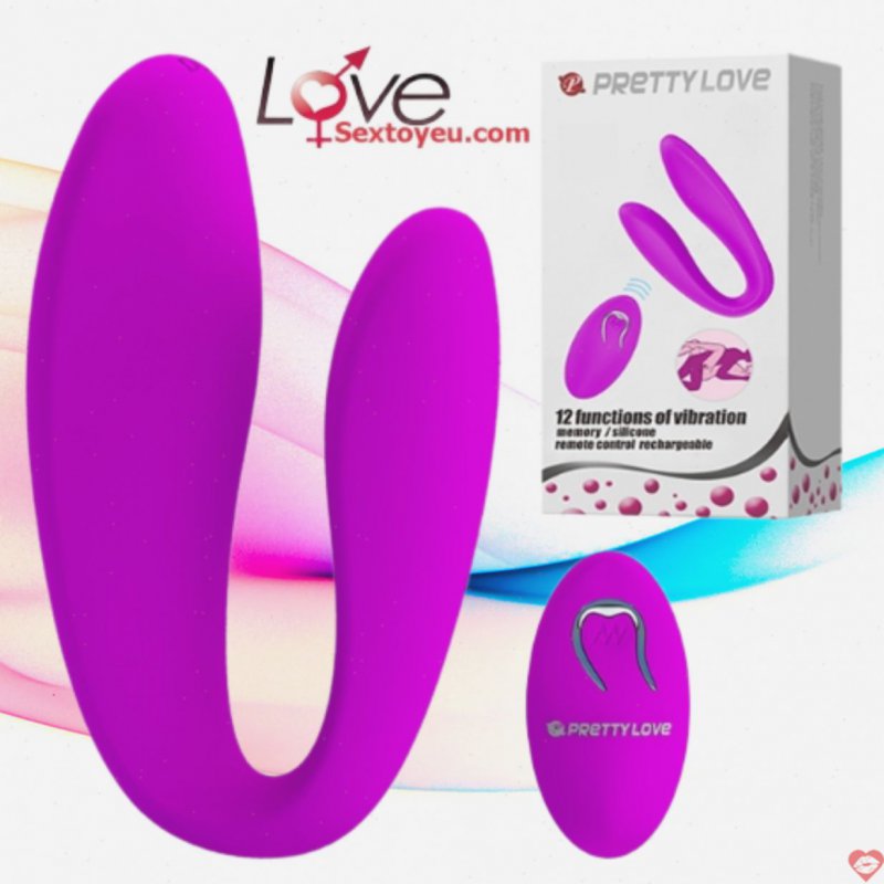 Máy rung chữ C cho cặp đôi Prettylove điều khiển xa
