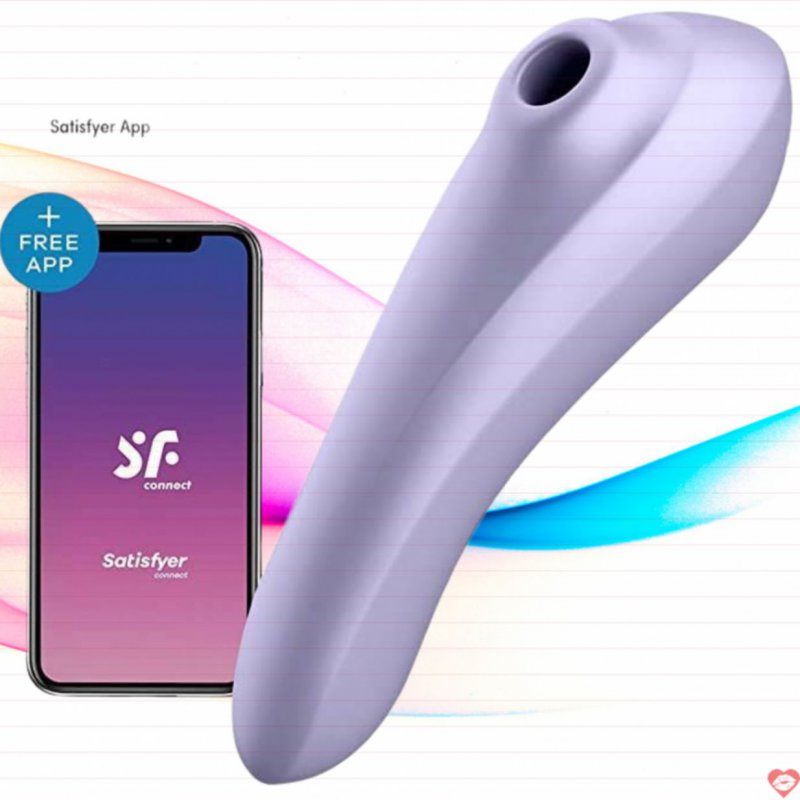 Sextoys massage điểm G Satisfyer – Dual Pleasure App-Controlled Clitoral Air Stimulator Vibrator