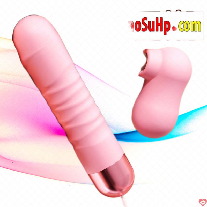 Bộ trứng rung 2 quả Mizzzee PINK SIMPLE gồm hút và dương vật rung