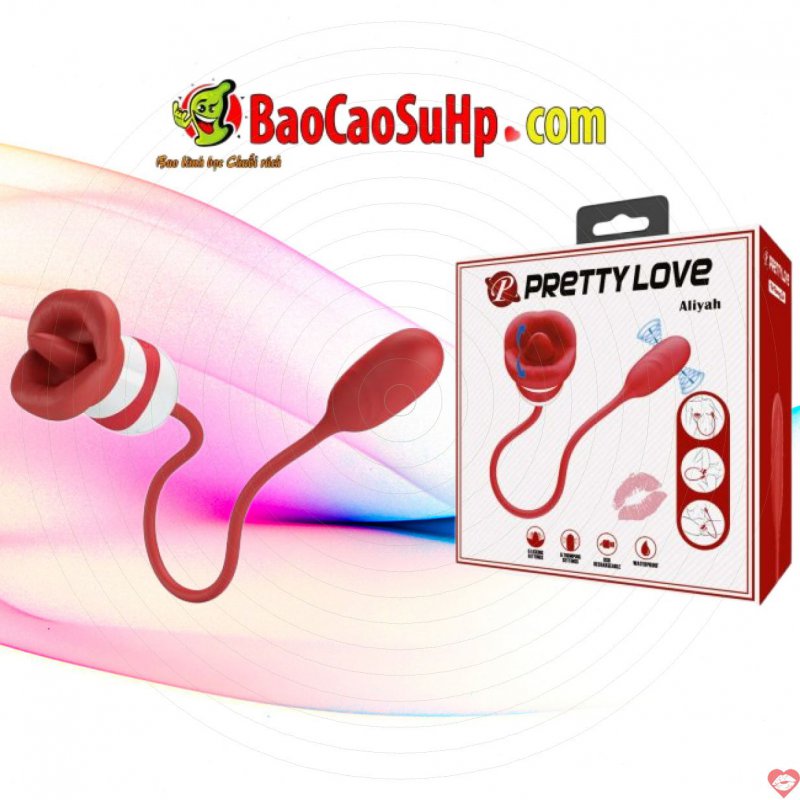 Trứng rung đẩy kết hợp lưỡi liếm Pretty Love Bi-300078