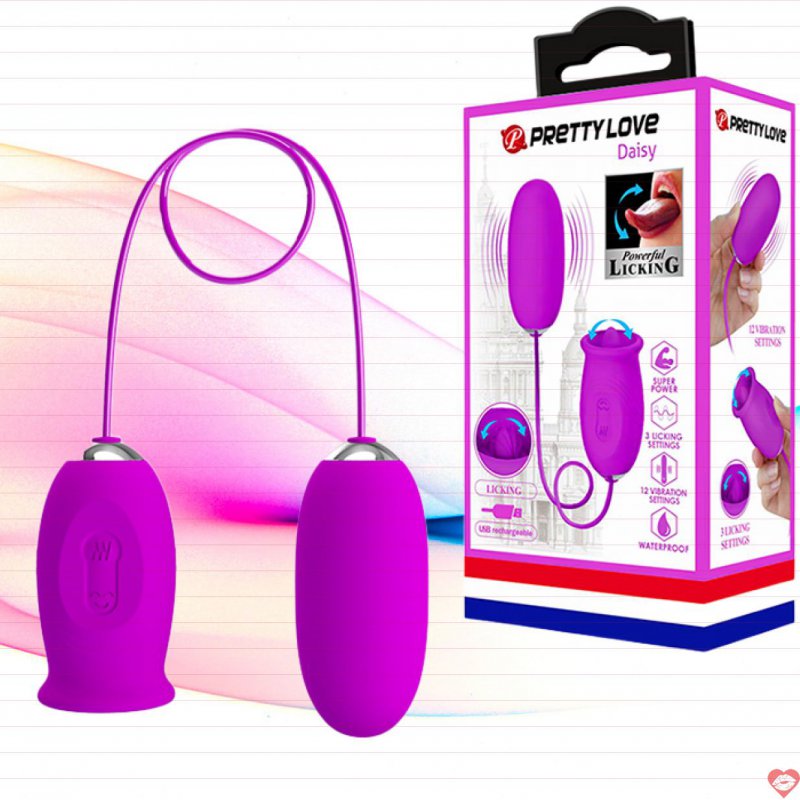 Trứng rung và lưỡi liếm 2 đầu PrettyLove Daisy kích thích cực sướng EG30E