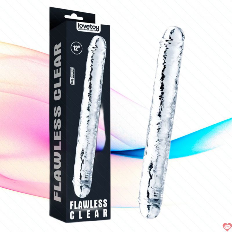 Lovetoy Flawless Clear Double dương vật hai đầu trong suốt