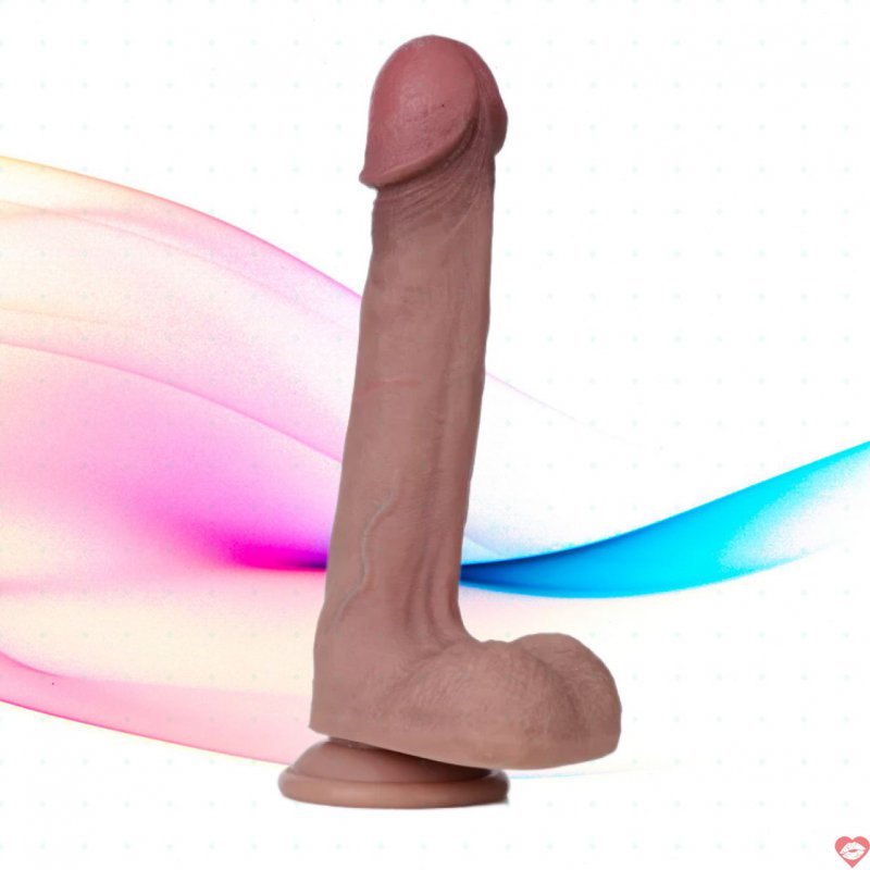 Cu giả Lovetoy 9 inch dual layered 2 lớp gân guốc có đế hít tường