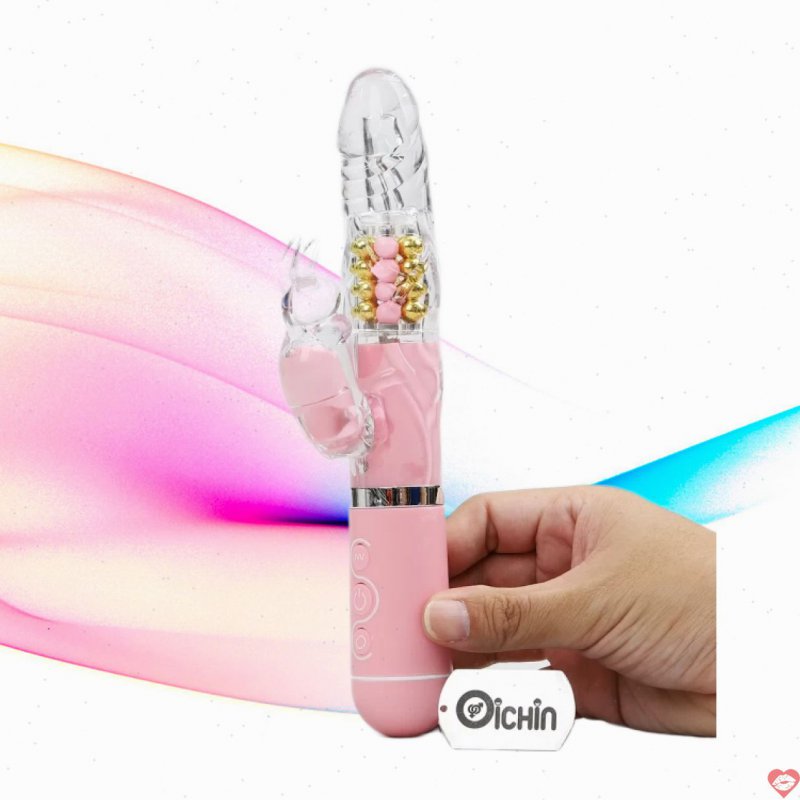 Pink Rabbit Penis rung xoay đa chế độ pin sạc