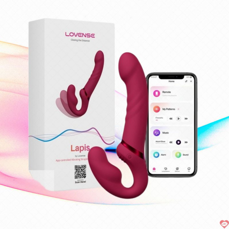 Lovense Lapis cu giả rung 2 đầu cho les kết nối App điện thoại