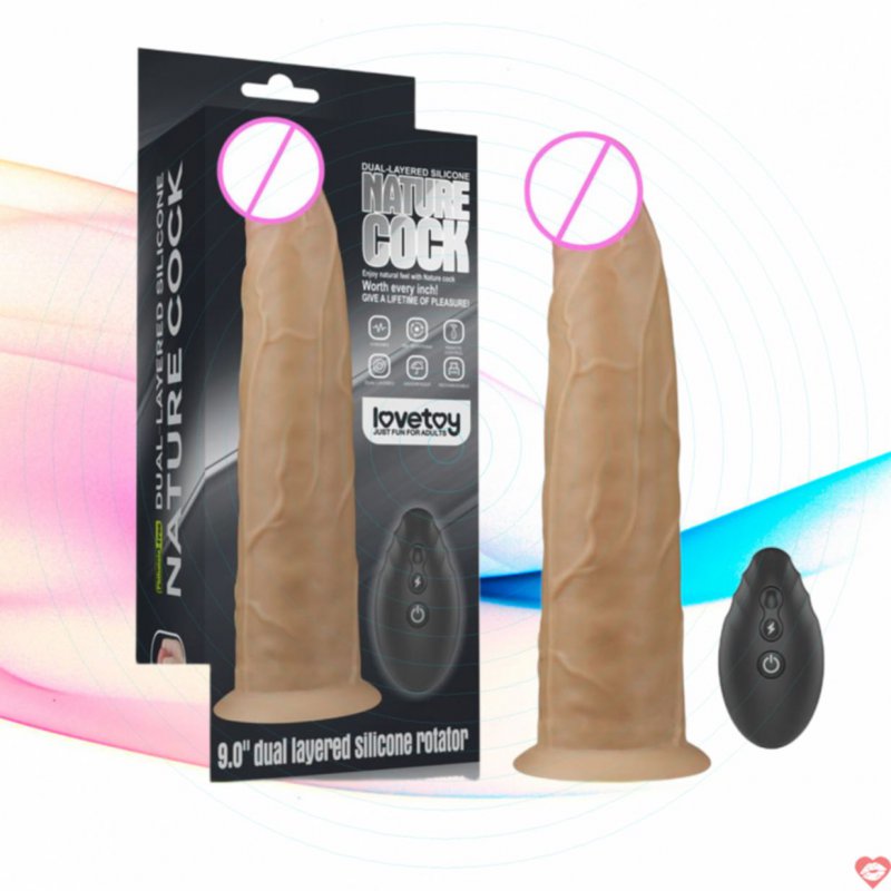 Dương vật giả siêu to rung ngoáy gắn tường Lovetoy Nature Cock 9 inch