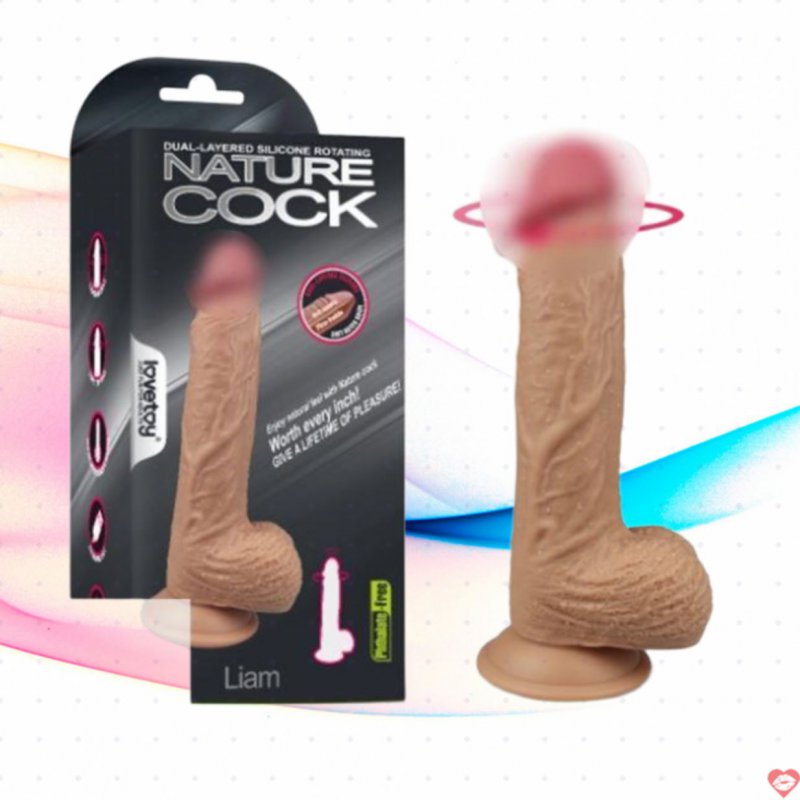 Dương vật gắn tường silicone siêu mềm rung ngoáy Lovetoy Nature Cock Liam