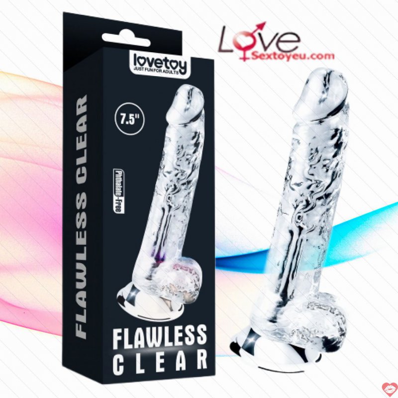 Dương vật giả trong suốt Lovetoy Flawless Clear 7.5