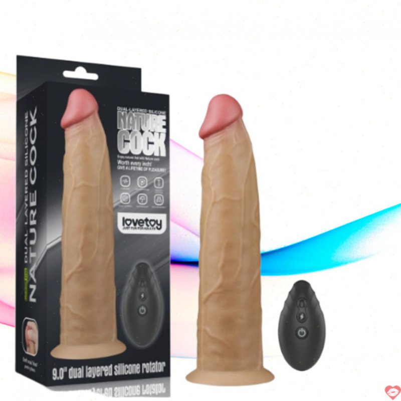 Dương vật giả siêu mềm Lovetoy Rotator rung ngoáy điều khiển xa
