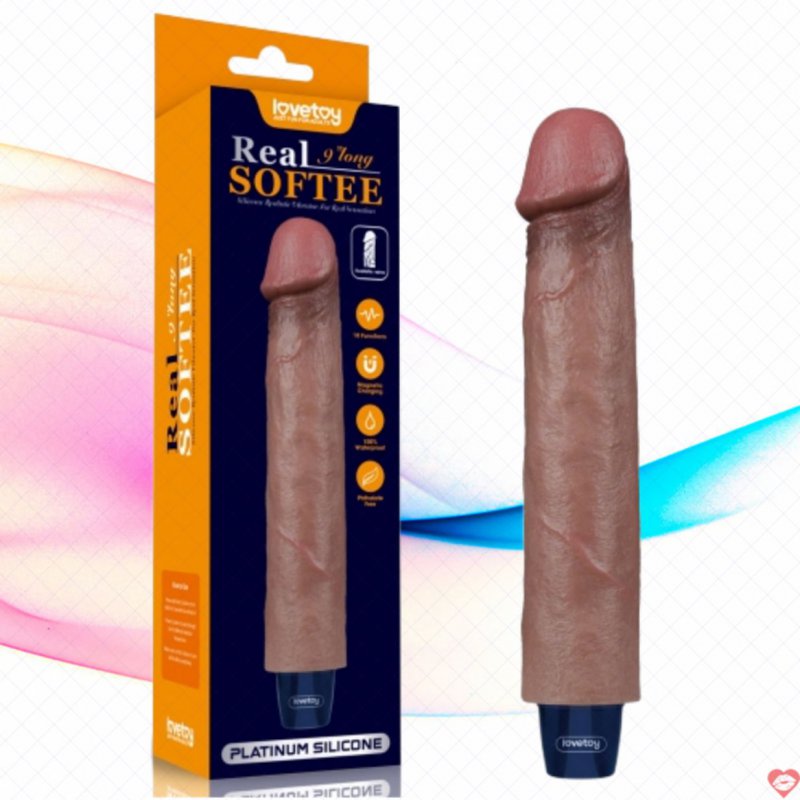 Dương Vật Giả Mềm Mịn Như Thật - Có Rung Siêu Mạnh - Sạc Pin - Lovetoy REAL SOFTEE