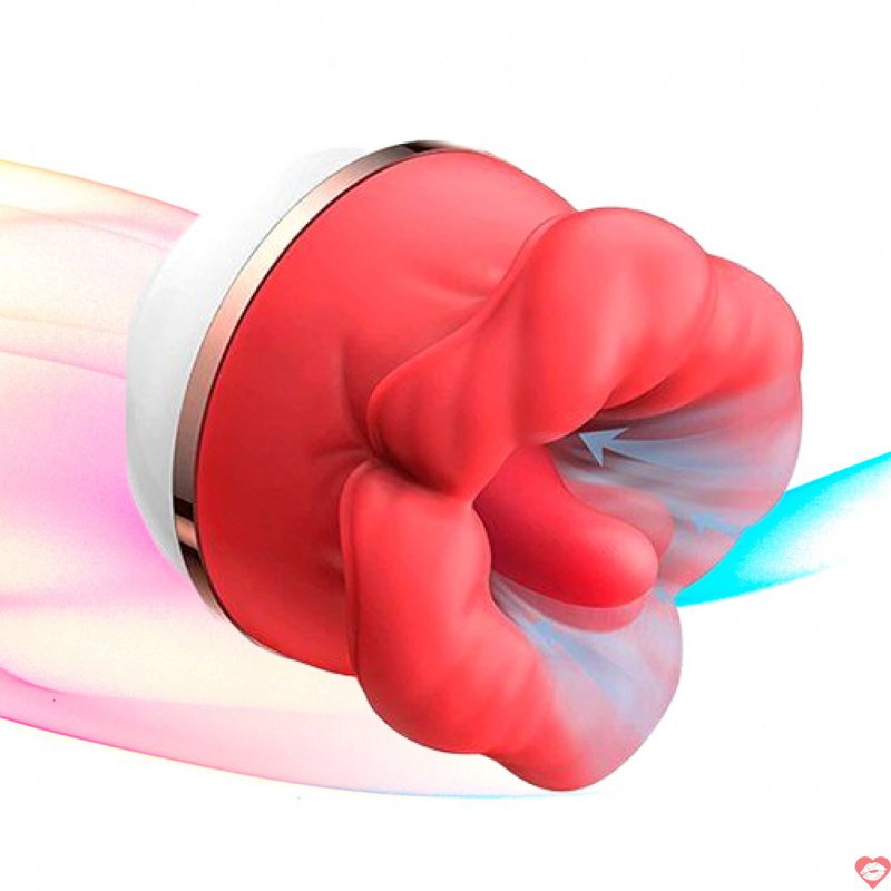 Máy rung liếm và bú mút âm vật môi đỏ hoa hồng Big Mouth Rose