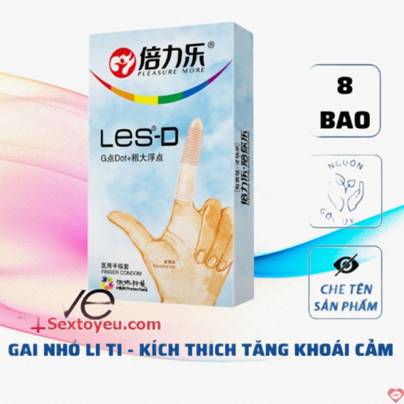 Bao cao su ngón tay Les-D hạt nổi kích thích điểm G