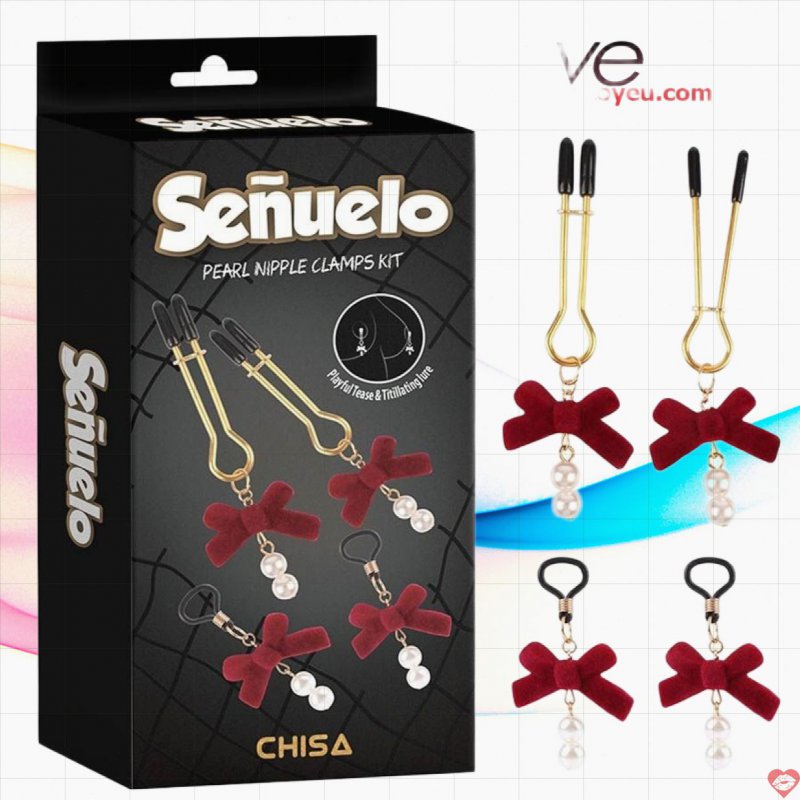Bộ kẹp đầu ti ngọc trai cao cấp Senuelo Pearl Nipple Clamps Kit
