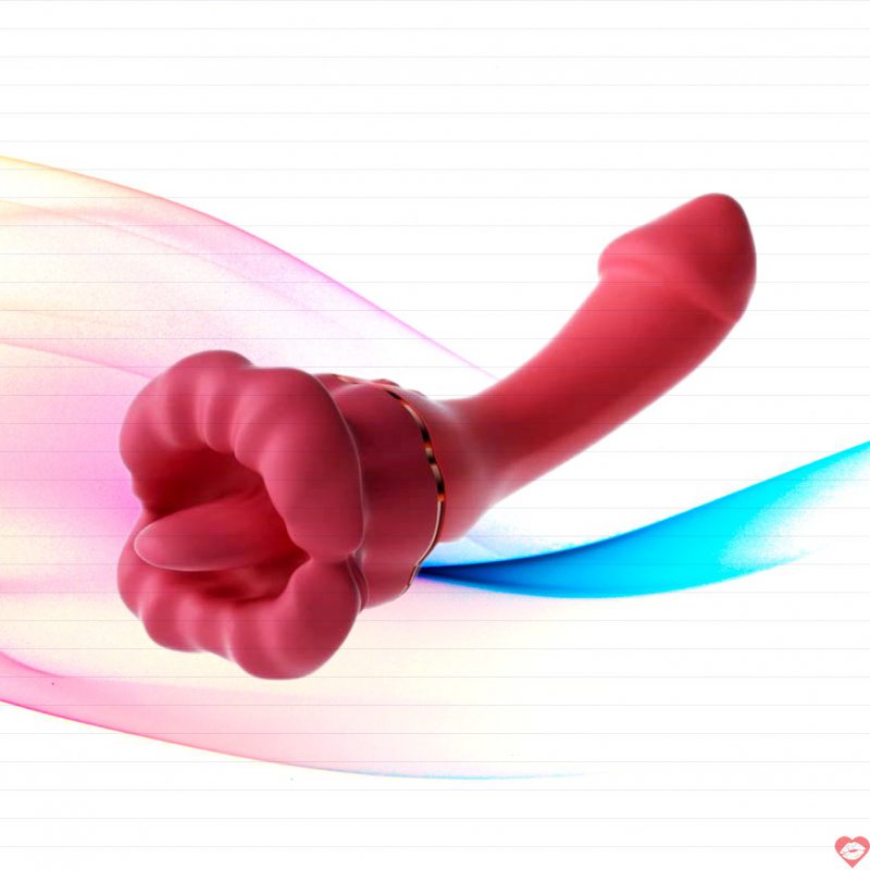 Dương vật giả và lưỡi rung Inferno Kiss Tongue Vibrator 2in1
