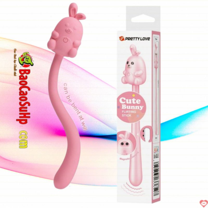 Que rung Prettylove Cute Bunny Padilla silicone 7 chế độ rung mềm mại