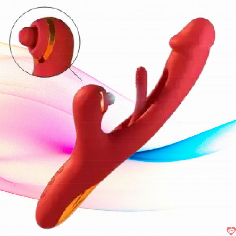Dương vật giả rung bú liếm điểm G âm đạo và âm vật DV73D silicone an toàn kích thích đa điểm