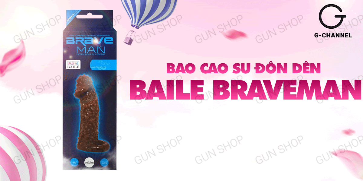  Bỏ sỉ Bao cao su đôn dên tăng kích thước có dây đeo Baile Braveman 14 x 4cm loại tốt