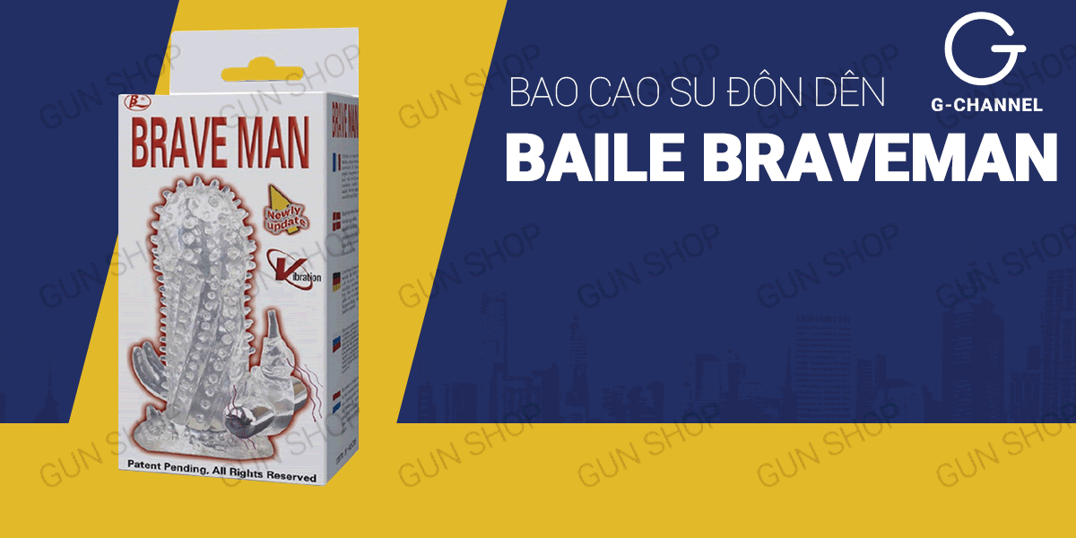  Sỉ Bao cao su đôn dên tăng kích thước rung phần gốc dương vật Baile Braveman nhập khẩu