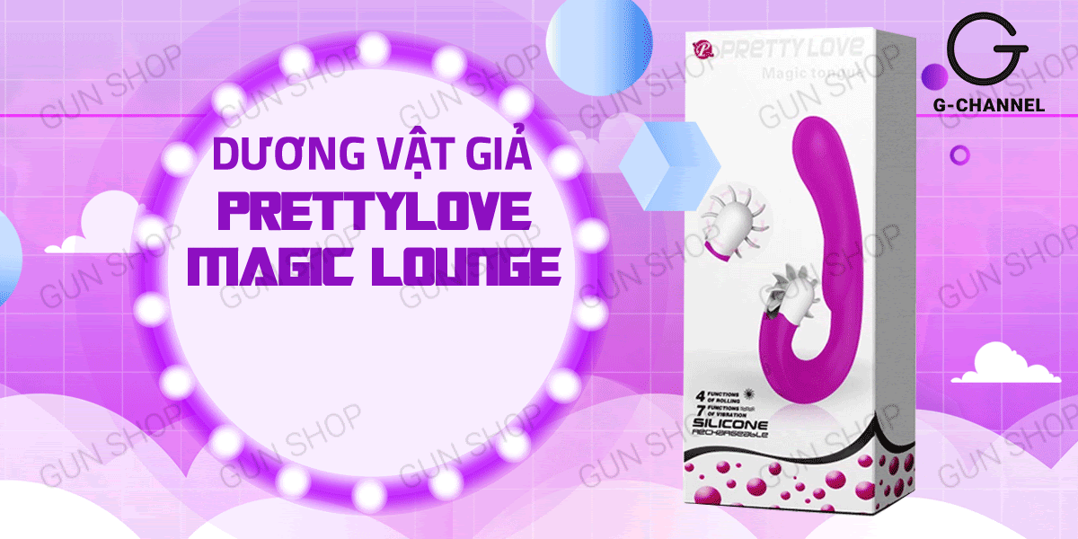  Thông tin Dương vật giả kết hợp lưỡi rung siêu mạnh sạc điện - Pretty Love Magic Lounge giá rẻ